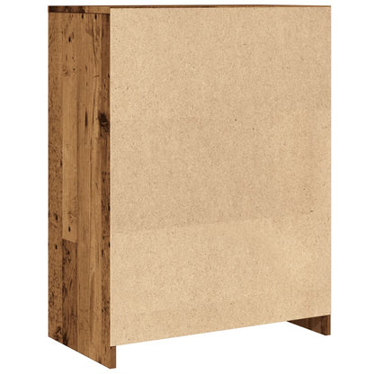 Badkamerkast 60x33x80 cm bewerkt hout oud houtkleurig