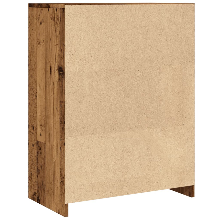 Badkamerkast 60x33x80 cm bewerkt hout oud houtkleurig