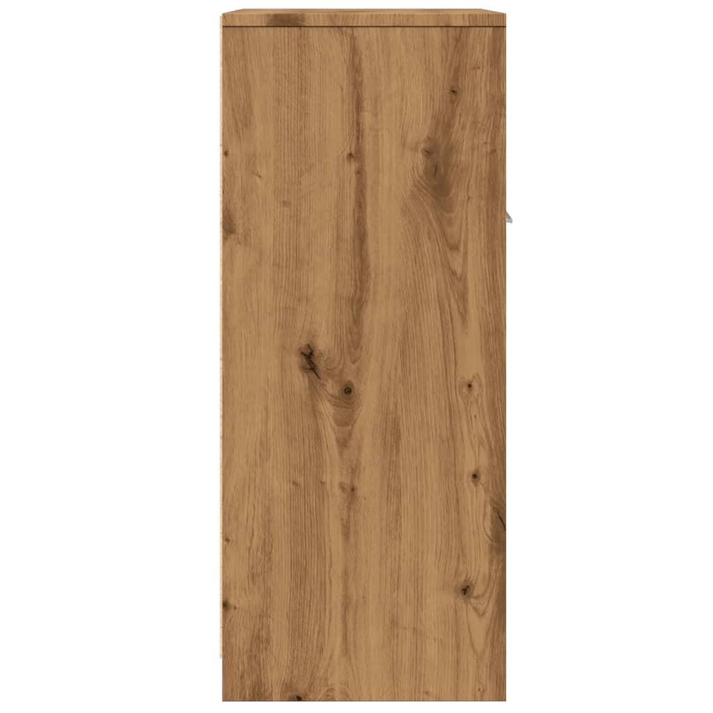 Badkamerkast 60x33x80 cm bewerkt hout artisanaal eikenkleurig