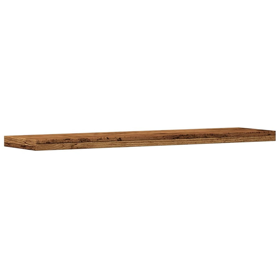 Wandschappen 4 st 40x10x1,5 cm bewerkt hout oud houtkleurig