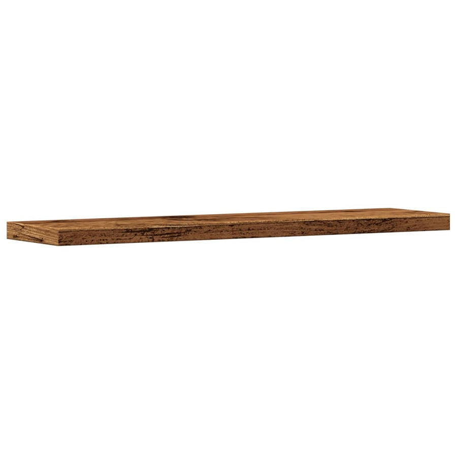 Wandschappen 4 st 40x10x1,5 cm bewerkt hout oud houtkleurig