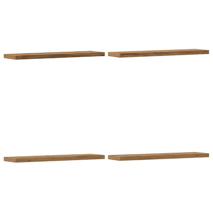 Wandschappen 4 st 40x10x1,5 cm bewerkt hout artisanaal eiken