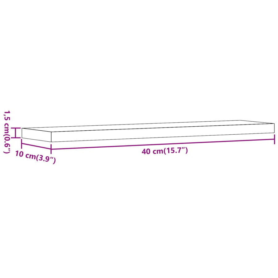 Wandschappen 4 st 40x10x1,5 cm bewerkt hout artisanaal eiken