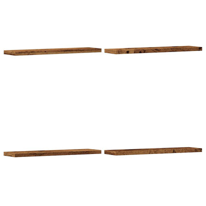 Wandschappen 4 st 40x20x1,5 cm bewerkt hout oud houtkleurig
