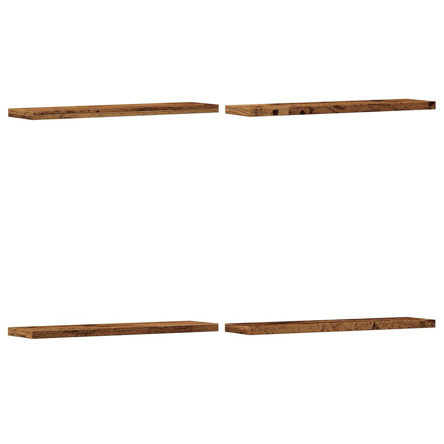 Wandschappen 4 st 40x20x1,5 cm bewerkt hout oud houtkleurig