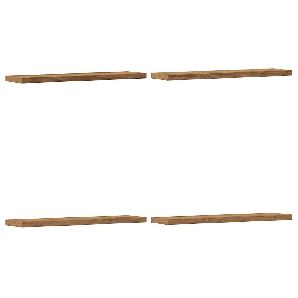 Wandschappen 4 st 40x20x1,5 cm bewerkt hout artisanaal eiken