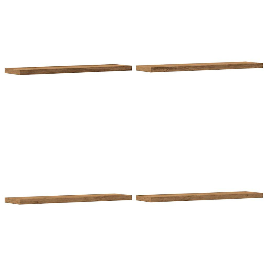 Wandschappen 4 st 40x20x1,5 cm bewerkt hout artisanaal eiken
