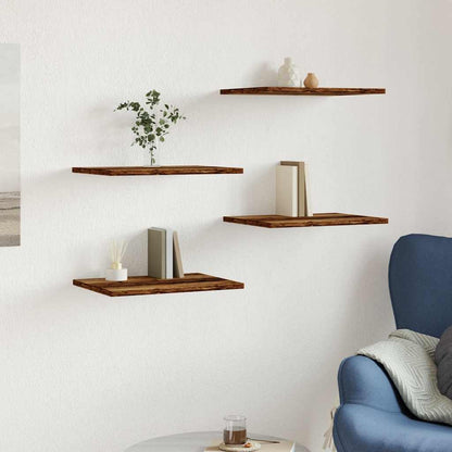 Wandschappen 4 st 40x30x1,5 cm bewerkt hout oud houtkleurig