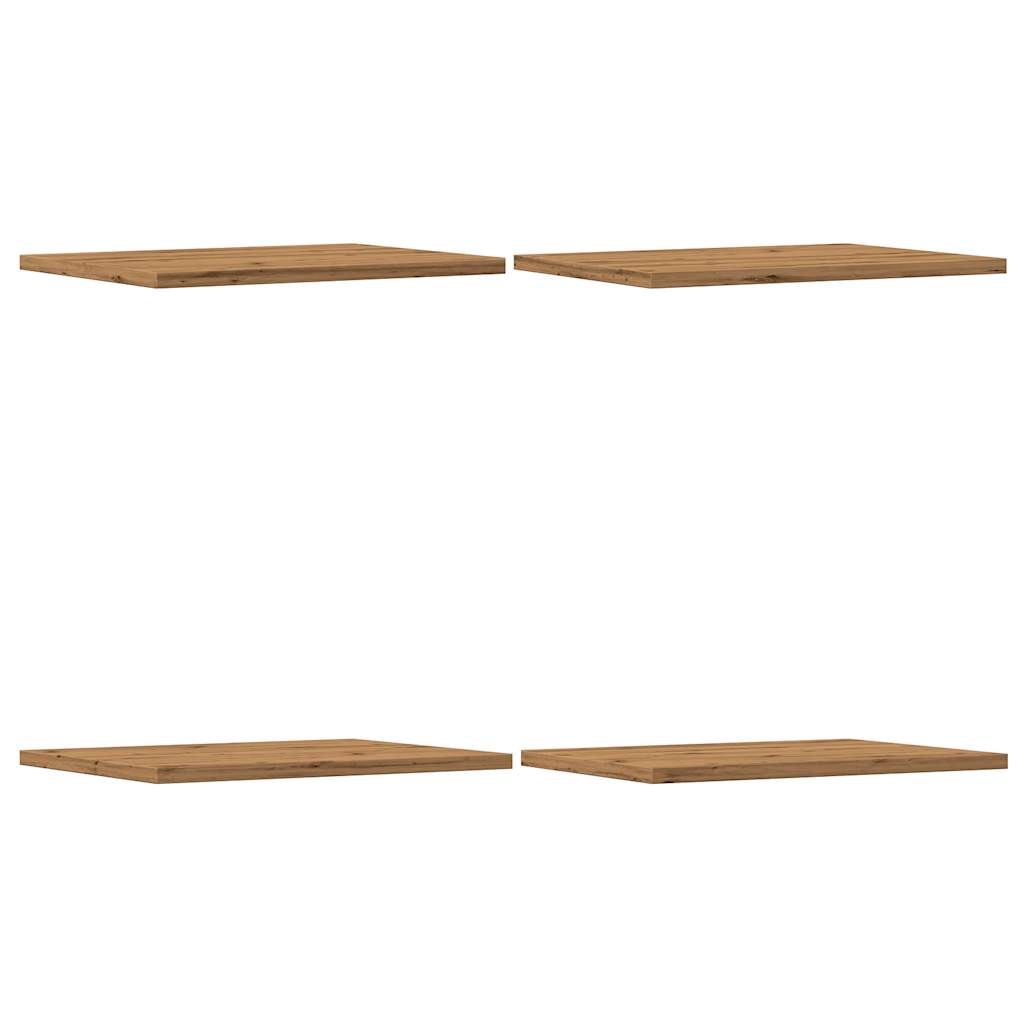 Wandschappen 4 st 40x30x1,5 cm bewerkt hout artisanaal eiken