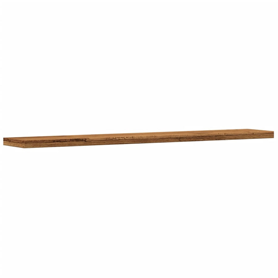 Wandschappen 4 st 60x10x1,5 cm bewerkt hout oud houtkleurig