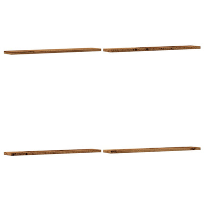 Wandschappen 4 st 60x20x1,5 cm bewerkt hout oud houtkleurig