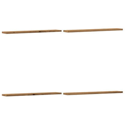 Wandschappen 4 st 60x20x1,5 cm bewerkt hout artisanaal eiken