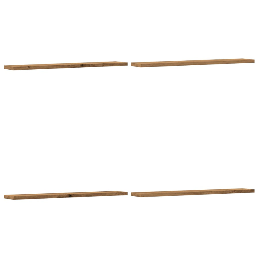 Wandschappen 4 st 60x20x1,5 cm bewerkt hout artisanaal eiken