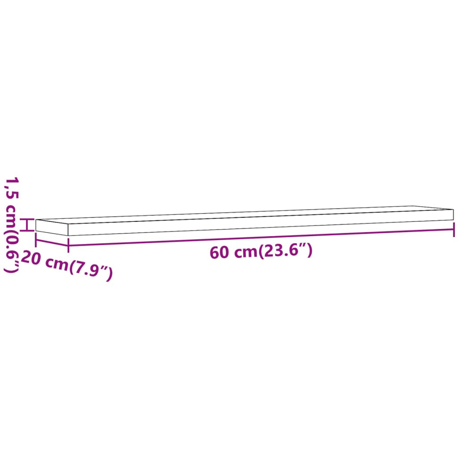 Wandschappen 4 st 60x20x1,5 cm bewerkt hout artisanaal eiken