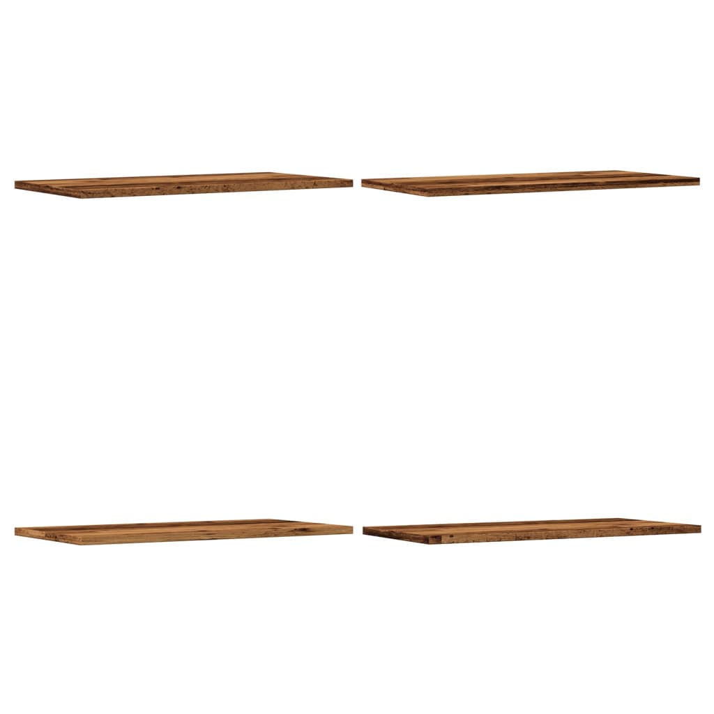 Wandschappen 4 st 60x30x1,5 cm bewerkt hout oud houtkleurig
