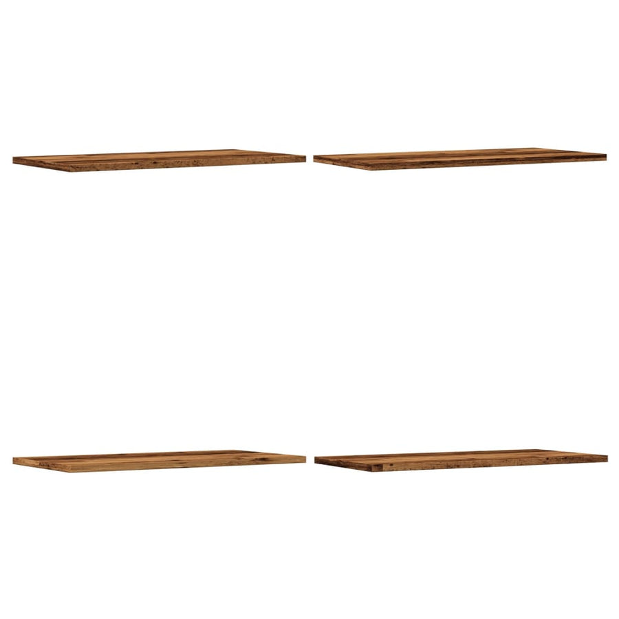 Wandschappen 4 st 60x30x1,5 cm bewerkt hout oud houtkleurig