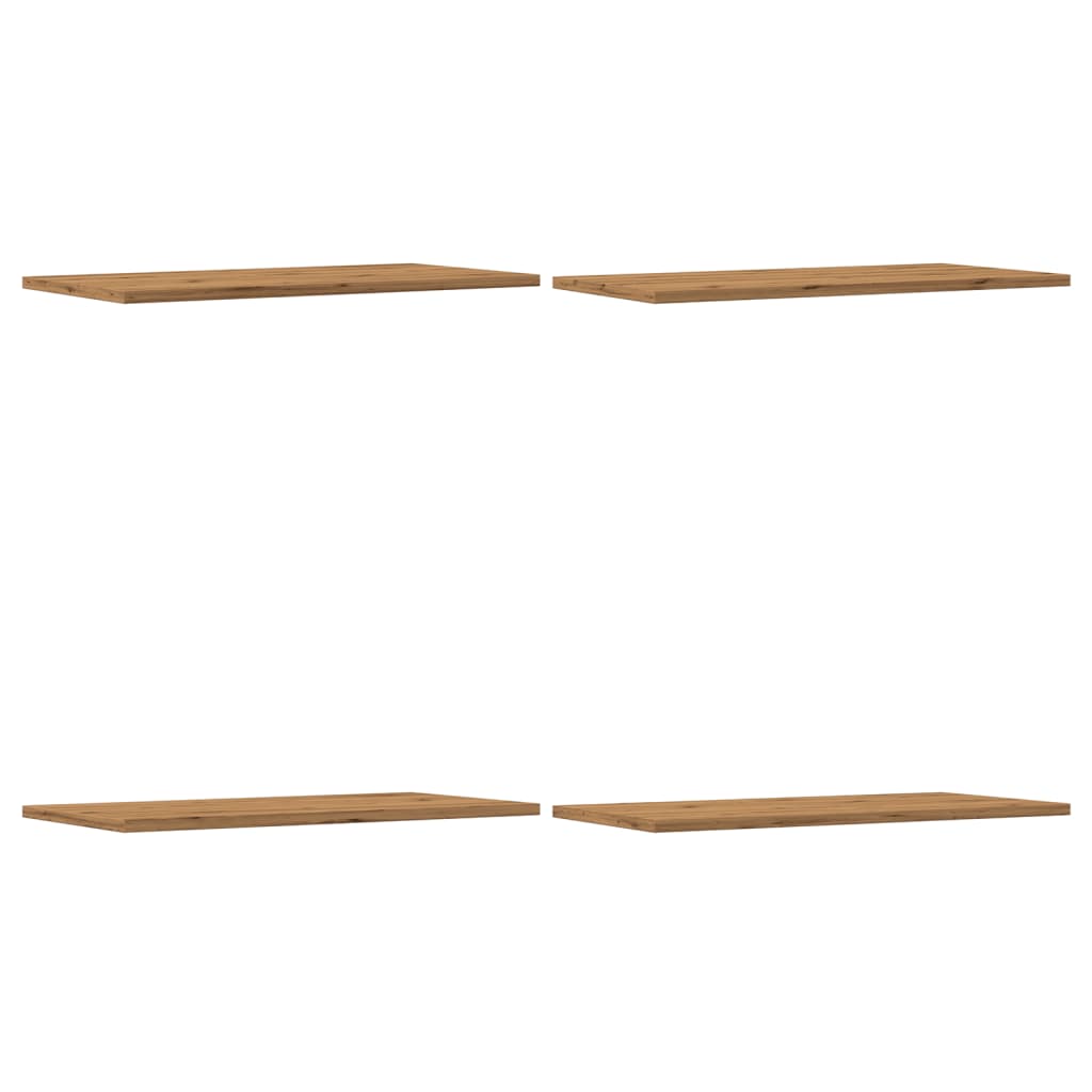 Wandschappen 4 st 60x30x1,5 cm bewerkt hout artisanaal eiken