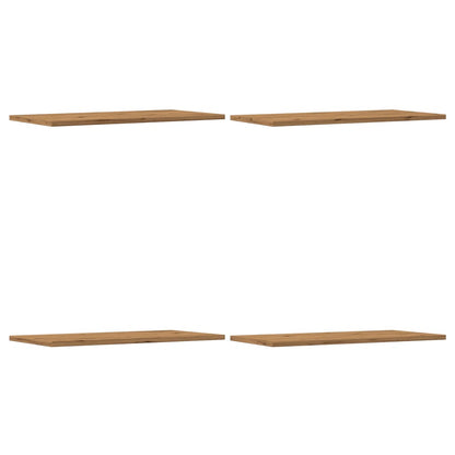 Wandschappen 4 st 60x30x1,5 cm bewerkt hout artisanaal eiken