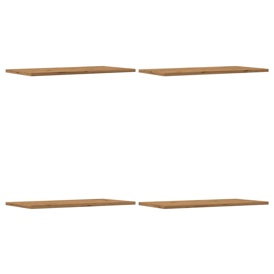 Wandschappen 4 st 60x30x1,5 cm bewerkt hout artisanaal eiken