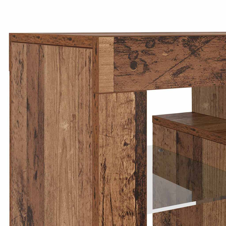 Tv-Meubel Met Led 120X36,5X40 Cm Bewerkt Hout Oud Hout Artisanaal Eikenkleurig