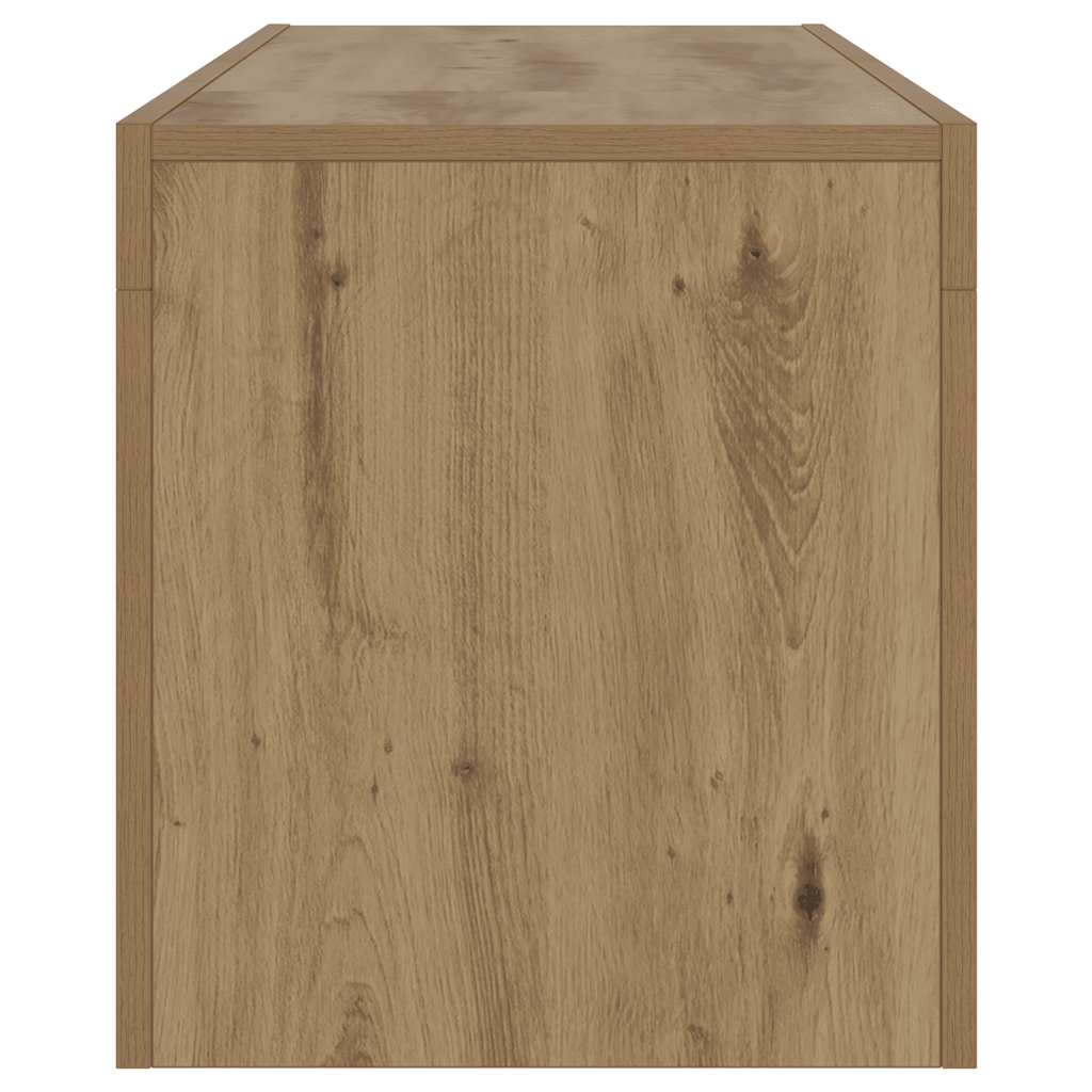 Tv-Meubel Met Led 120X36,5X40 Cm Bewerkt Hout Artisanaal Eiken Artisanaal Eikenkleurig