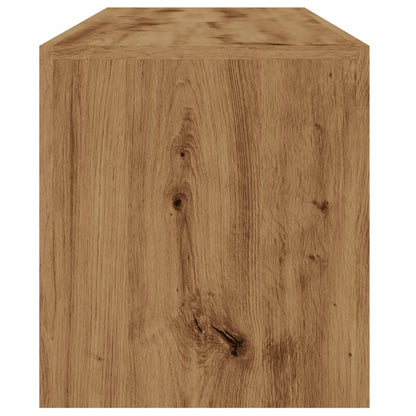 Tv-meubel met LED 140x36,5x40 cm bewerkt hout artisanaal eiken
