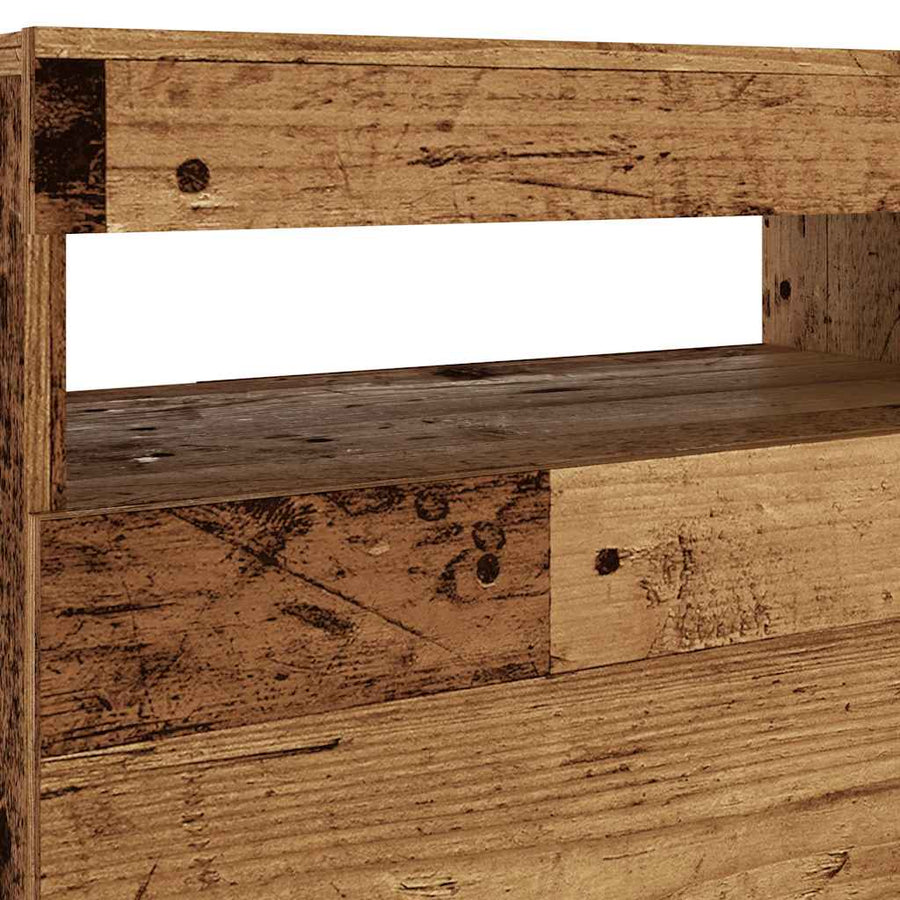 Tv-meubel met LED 120x35x40 cm bewerkt hout oud hout