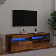 Tv-meubel 120x35x40 cm bewerkt hout oud hout LED
