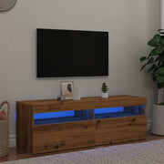 Tv-meubel 120x35x40 cm bewerkt hout artisanaal eiken
