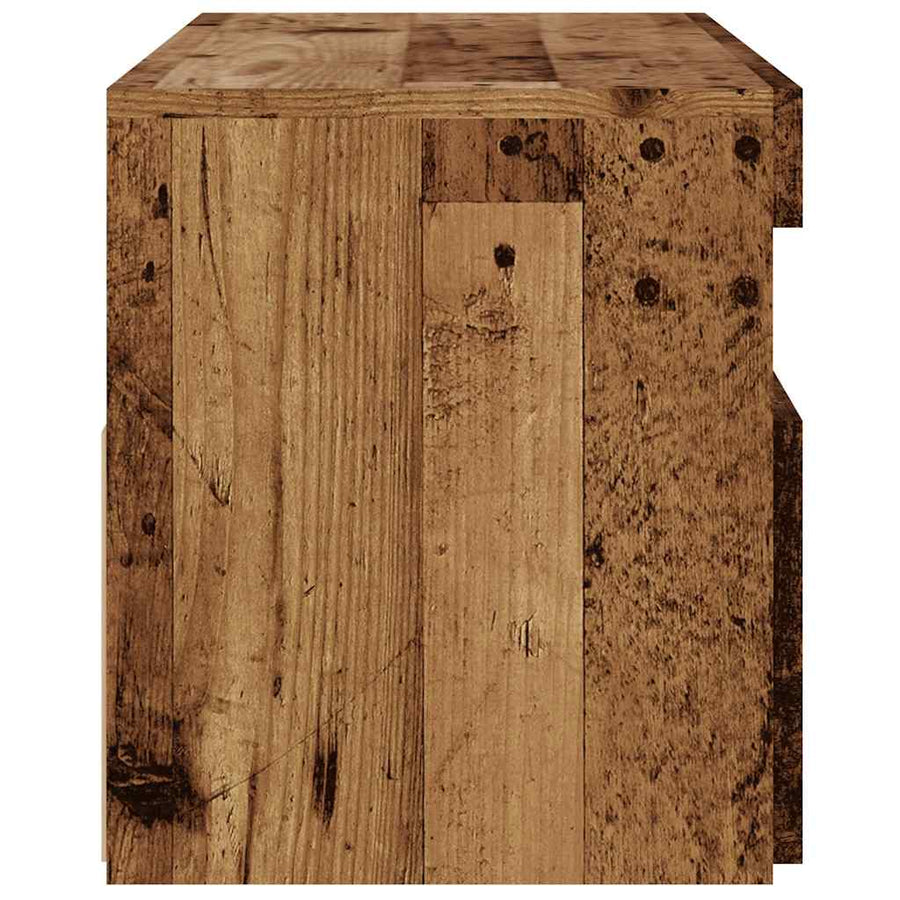 Tv-meubel met LED 90x35x40 cm bewerkt hout oud hout
