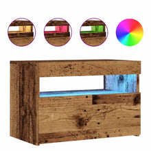 Tv-meubel met LED 60x35x40 cm bewerkt hout oud hout