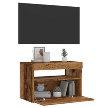 Tv-meubel met LED 60x35x40 cm bewerkt hout oud hout