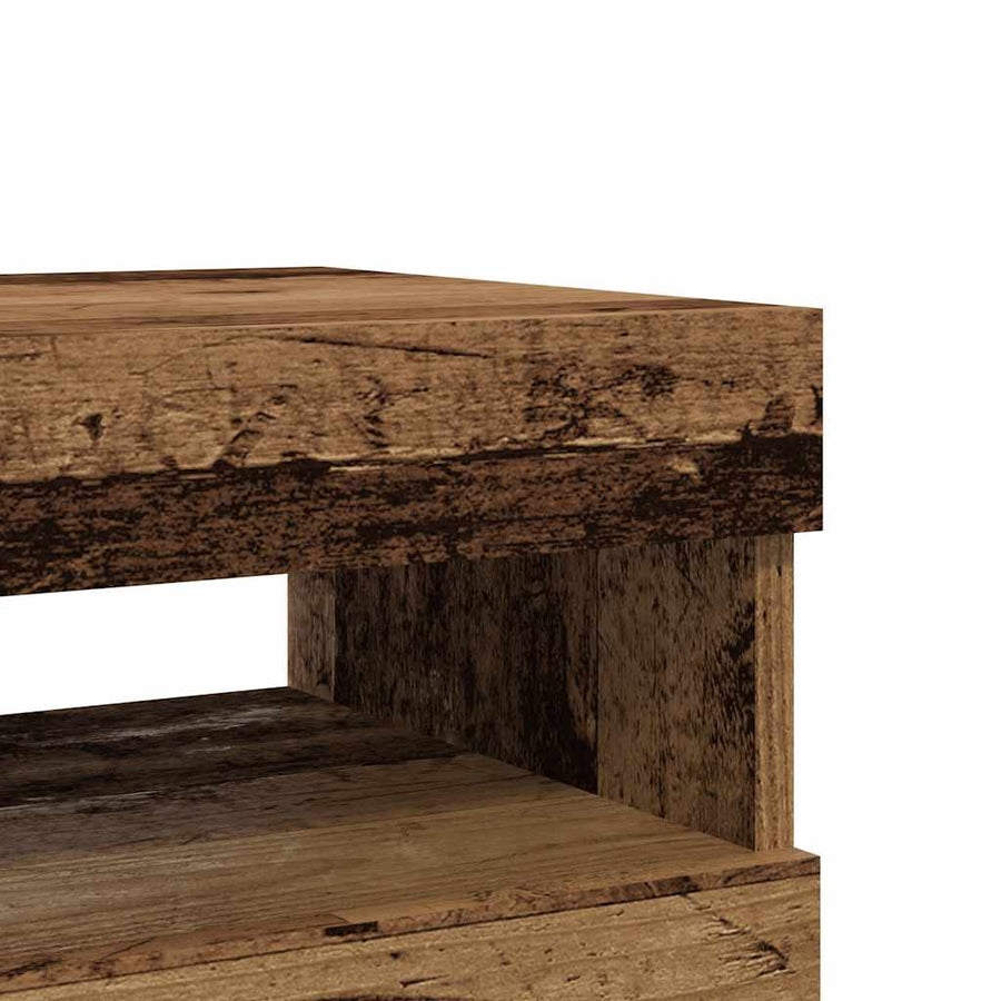 Tv-meubels met LED-verlichting 2 st bewerkt hout oud hout