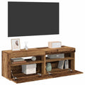 Tv-meubels met LED-verlichting 2 st bewerkt hout oud hout