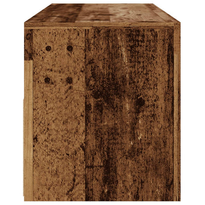 Tv-meubel met LED 120x35x40 cm bewerkt hout oud hout