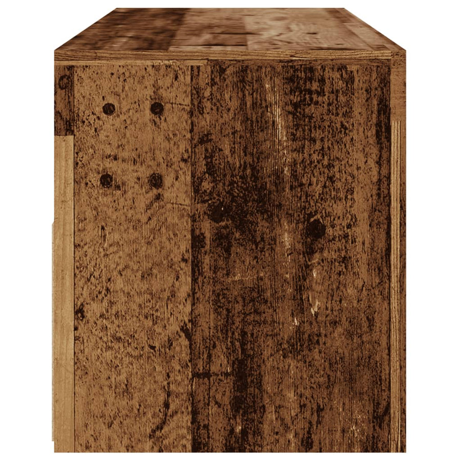 Tv-meubel met LED 120x35x40 cm bewerkt hout oud hout