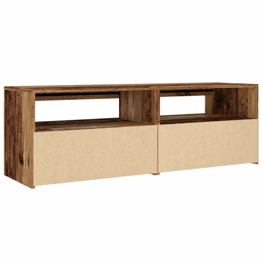 Tv-meubel met LED 120x35x40 cm bewerkt hout oud hout
