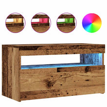Tv-meubel met LED 75x35x40 cm bewerkt hout oud hout