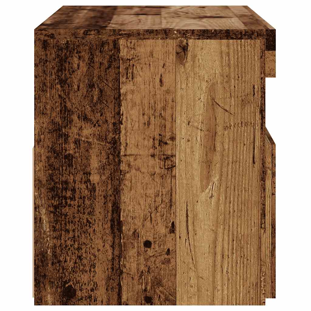 Tv-meubel met LED 75x35x40 cm bewerkt hout oud hout