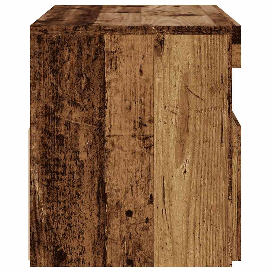 Tv-meubel met LED 75x35x40 cm bewerkt hout oud hout