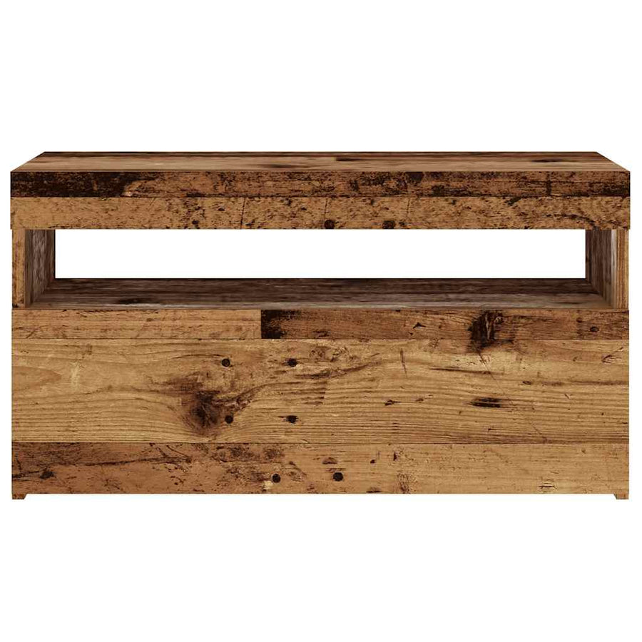 Tv-meubels met LED-verlichting 2 st bewerkt hout oud hout