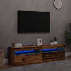 TV cabinets with LED lighting 2 pcs engineered wood old wood