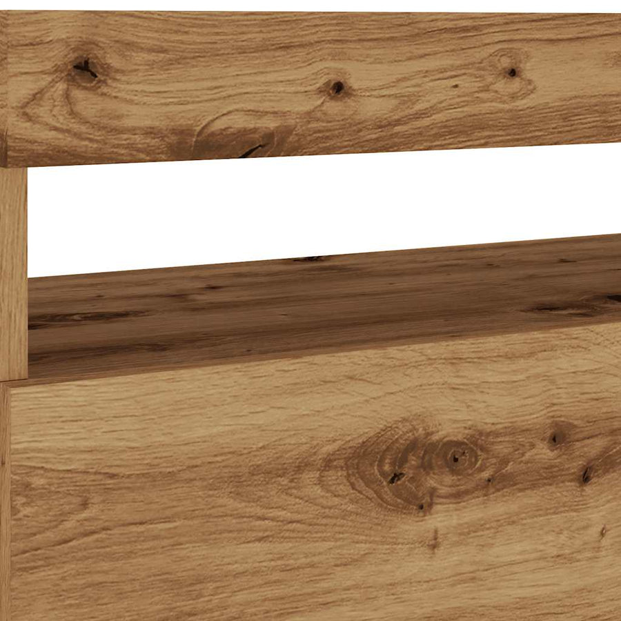 Tv-meubels met LED 2 st bewerkt hout artisanaal eiken