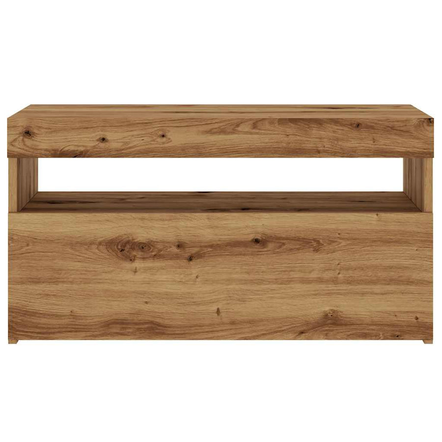Tv-meubels met LED 2 st bewerkt hout artisanaal eiken