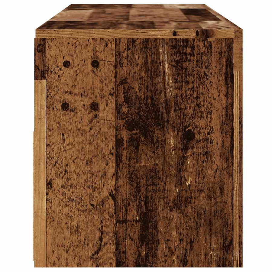 Tv-meubel met LED 120x35x40 cm bewerkt hout oud hout