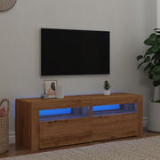 Tv-meubel 120x35x40 cm bewerkt hout artisanaal eiken