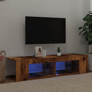 Tv-meubel 135x39x30 cm bewerkt hout oud hout LED