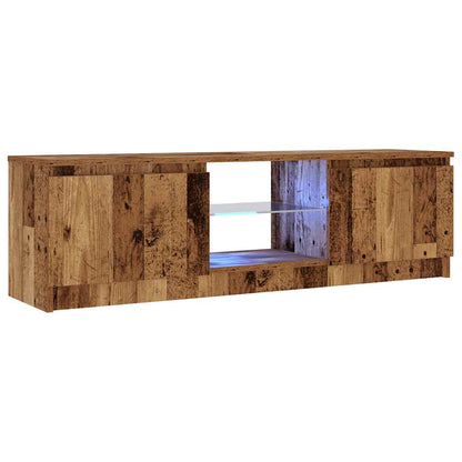Tv-meubel met LED 120x30x36 cm bewerkt hout oud hout