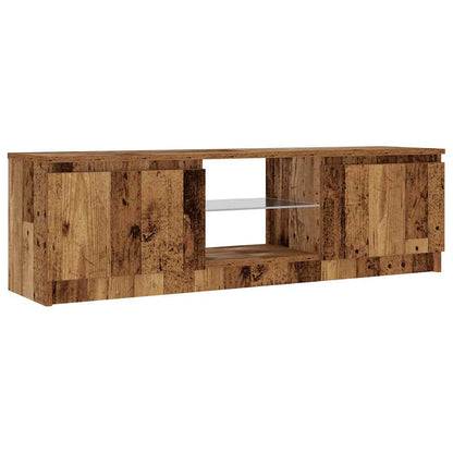 Tv-meubel met LED 120x30x36 cm bewerkt hout oud hout
