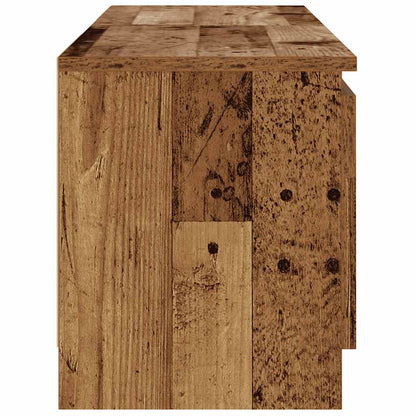 Tv-meubel met LED 120x30x36 cm bewerkt hout oud hout